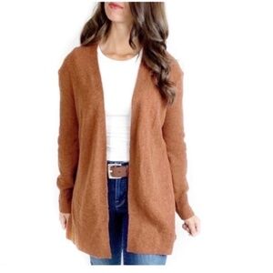 Madewell‎ Cozy Walker Merino Wool-Blend Open Cardigan Womens 2X Brown